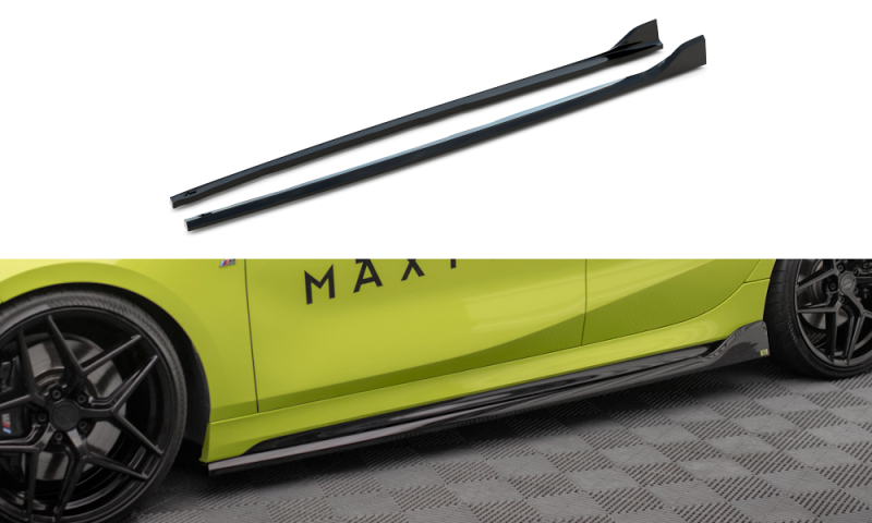 Maxton Seitenschweller Ansatz für V.5 BMW 1er F40 M-Paket/ M135i  schwarz Hochglanz BM-1-40-M-SD3-G
