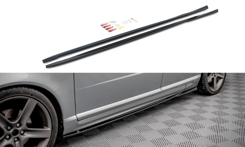 Maxton Seitenschweller Ansatz für Volvo V70 Mk3 Carbon Look VO-V70-3-SD1-C