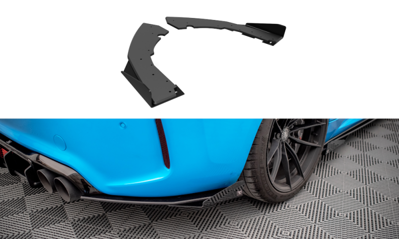 Maxton Street Pro Heck Ansatz Flaps Diffusor +Flaps für BMW M2 F87 schwarz Hochglanz BM287MCOMPCNC-RSD1B+RSF1-G