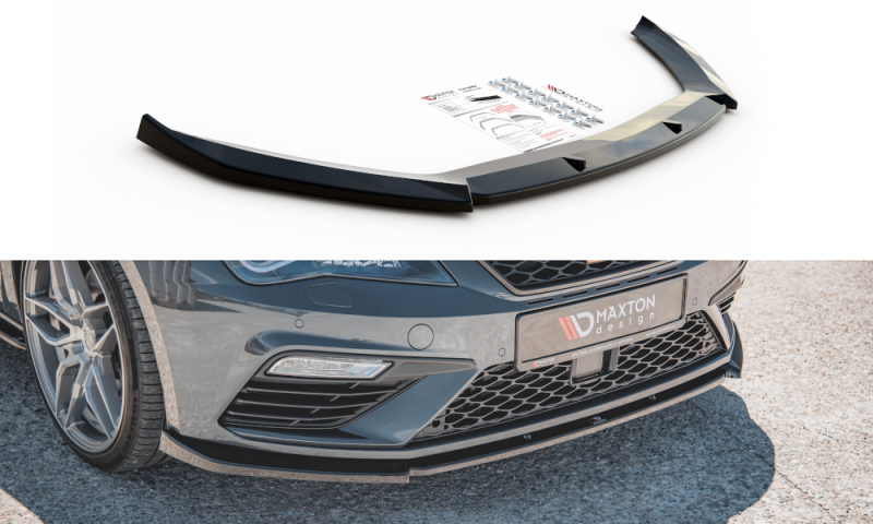 Maxton Front Ansatz V.6 für Seat Leon Cupra / FR Mk3 FL schwarz Hochglanz SE-LE-3F-CU-FD6-G