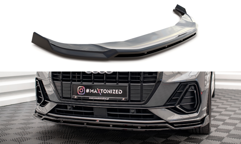 Maxton Front Ansatz V.2 für Audi Q3 S-Line F3 schwarz Hochglanz AU-Q3-2-SLINE-FD2G+FD2R-G