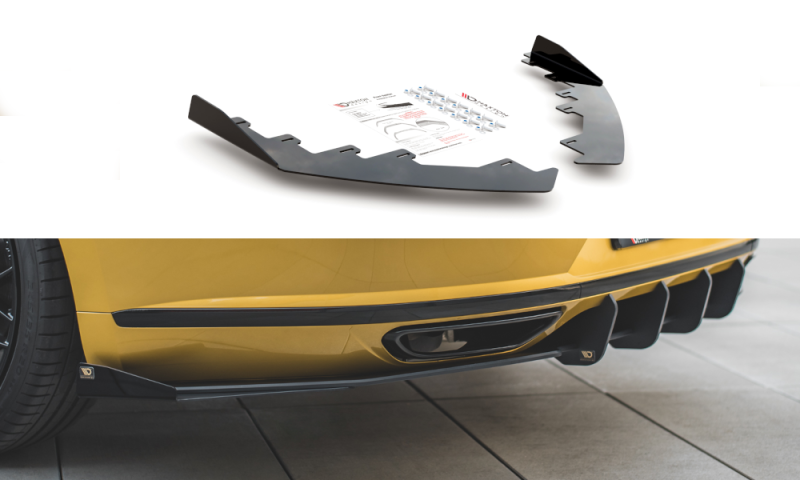 Maxton Hintere Seiten Flaps für Volkswagen Arteon R-Line schwarz Hochglanz VWAR1RLINECNC-RSF1-G
