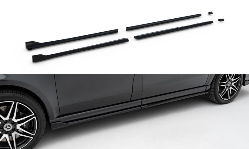 Maxton Seitenschweller Ansatz Mercedes-Benz V-Klasse Long AMG-Line W447 schwarz Hochglanz ME-V-447F2-AMGLINE-SD1A+B+C-G