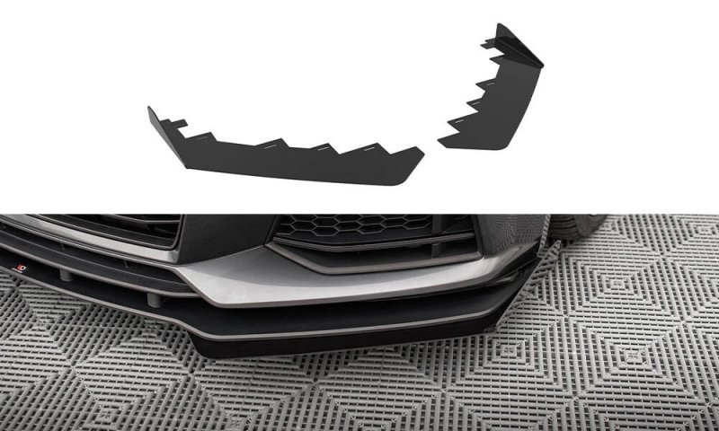 Maxton Front Flaps Audi TT S / S-Line 8S schwarz Hochglanz AUTT3SLINECNC-FSF1-G