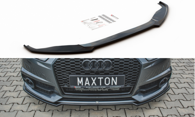 Maxton Front Ansatz für Audi S6 / A6 S-Line C7 FL  schwarz Hochglanz AU-S6-C7F-FD1-G