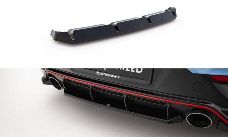 Maxton Mittlerer Diffusor Heck Ansatz Hyundai Veloster N Mk2 schwarz Hochglanz HY-VE-2-N-RD1-G