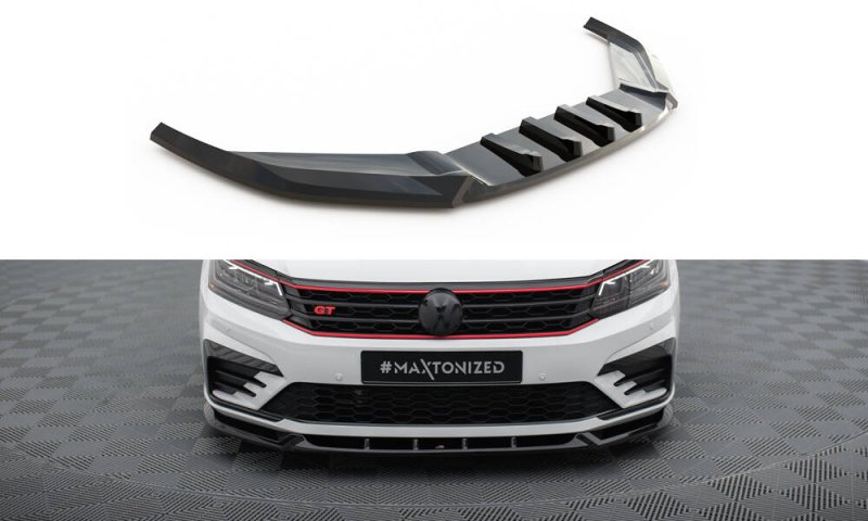 Maxton Front Ansatz V.1 VW Passat GT B8 Facelift USA schwarz Hochglanz VW-PA-B7-GT-FD1-G