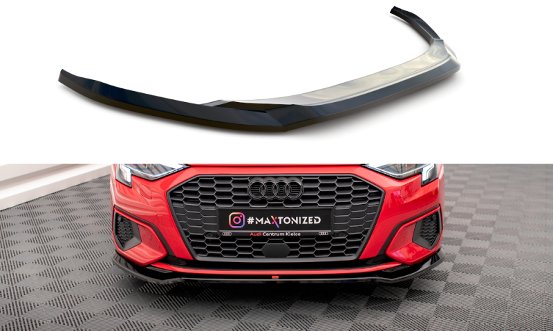Maxton Front Ansatz V.2 für Audi A3 8Y schwarz Hochglanz AU-A3-8Y-FD2-G
