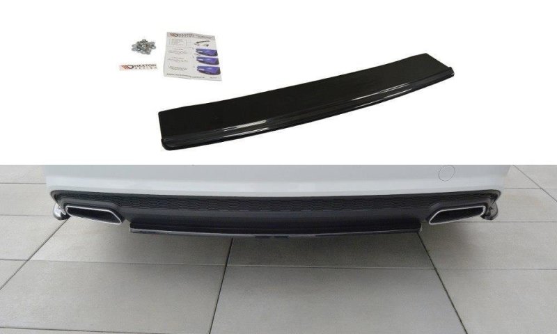 Maxton Mittlerer Diffusor Heck Ansatz für Audi A6 C7 Avant S-line Facelift schwarz Hochglanz AU-A6-C7F-SLINE-AV-RD1-G