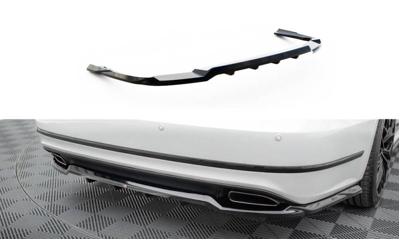 Maxton Mittlerer Cup Diffusor Heck Ansatz VW Passat GT B8 Facelift USA schwarz Hochglanz VW-PA-B7-GT-RD1G+RD2-G