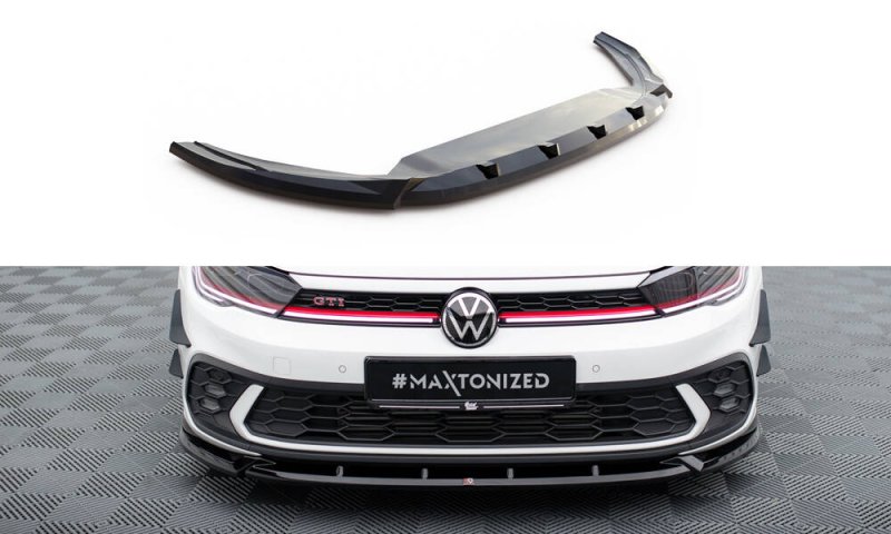 Maxton Front Ansatz V.2 VW Polo AW GTI Facelift schwarz Hochglanz VW-PO-6F-GTI-FD2-G
