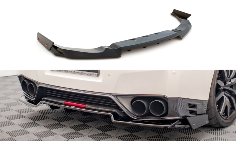 Maxton Mittlerer Diffusor Heck Ansatz + Flaps Nissan GTR R35 Facelift NI-GTR-4F2-RD1T+RD2T+RS