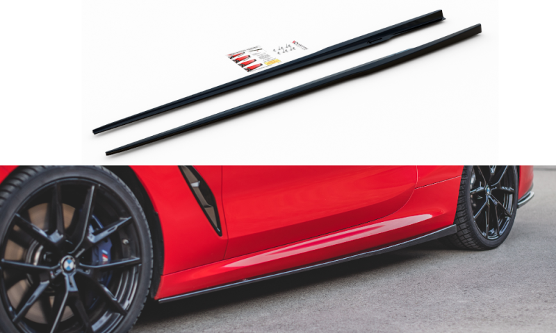 Maxton Seitenschweller Ansatz für BMW 8 Coupe M-Paket G15 schwarz Hochglanz BM-M850-G15-SD1-G