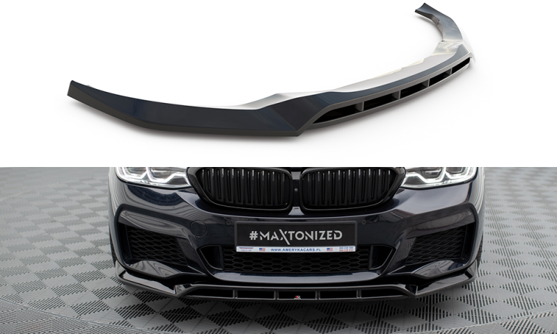 Maxton Front Ansatz für BMW 6er GT M-Paket G32 schwarz Hochglanz BM-6-32-GT-MPACK-FD2G+FD2R-G