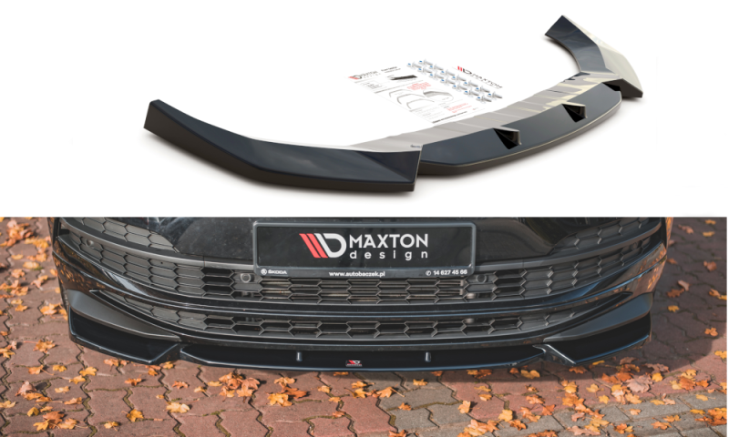 Maxton Front Ansatz für Skoda Karoq Sportline schwarz Hochglanz SK-KA-1-SL-FD1-G