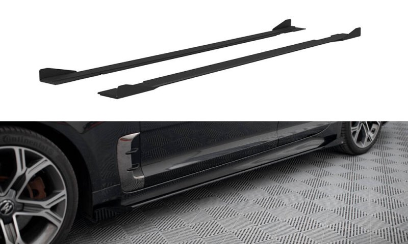 Maxton Street Pro Seitenschweller Ansatz + Flaps Kia Stinger GT / GT-Line / Standard Mk1 schwarz Hochglanz KIST1GTLINECNC-SD1B+SF1-G