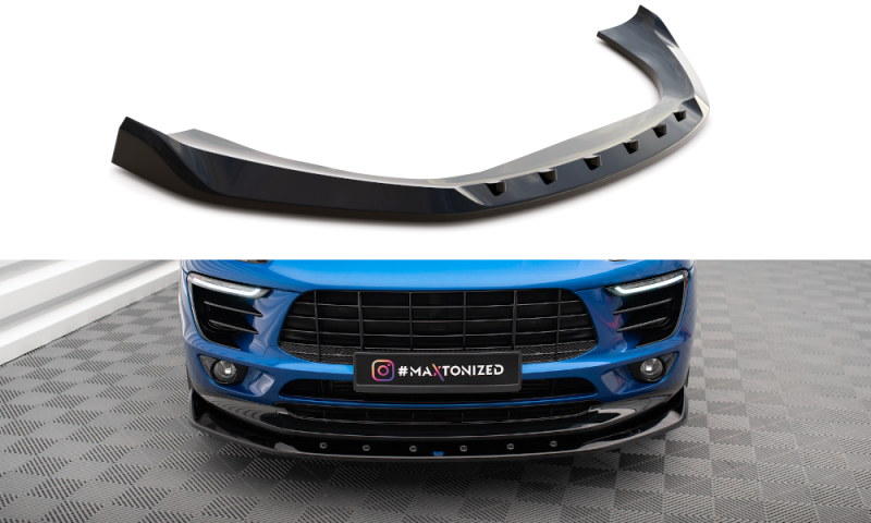 Maxton Front Ansatz V.1 für Porsche Macan Mk1 schwarz Hochglanz PO-MA-1-FD1-G