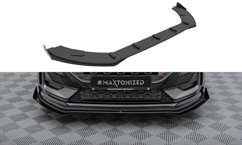 Maxton Street Pro Front Ansatz + Flaps Ford Fiesta ST Mk8 Facelift schwarz Hochglanz FOFI8FSTCNC-FD1B+FSF1-G
