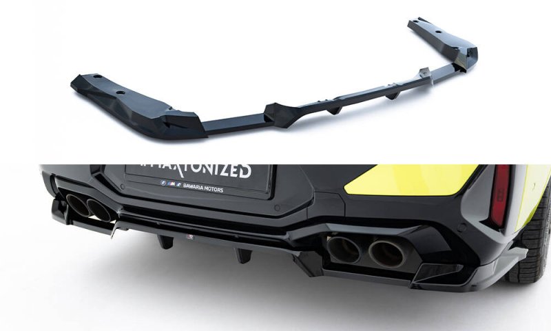 Maxton Mittlerer Cup Diffusor Heck Ansatz BMW X4M F98 Facelift schwarz Hochglanz BM-X4M-F98F-RD1G+RD2-G
