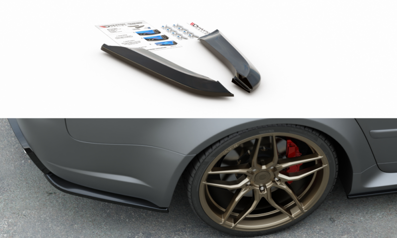 Maxton Heck Ansatz Flaps Diffusor V.2 für Audi RS4 Limousine B7 schwarz Hochglanz AU-RS4-B7-RSD2-G