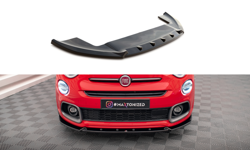 Maxton Front Ansatz Fiat 500X Sport Mk1 Facelift schwarz Hochglanz FI-500X-1-FD1-G
