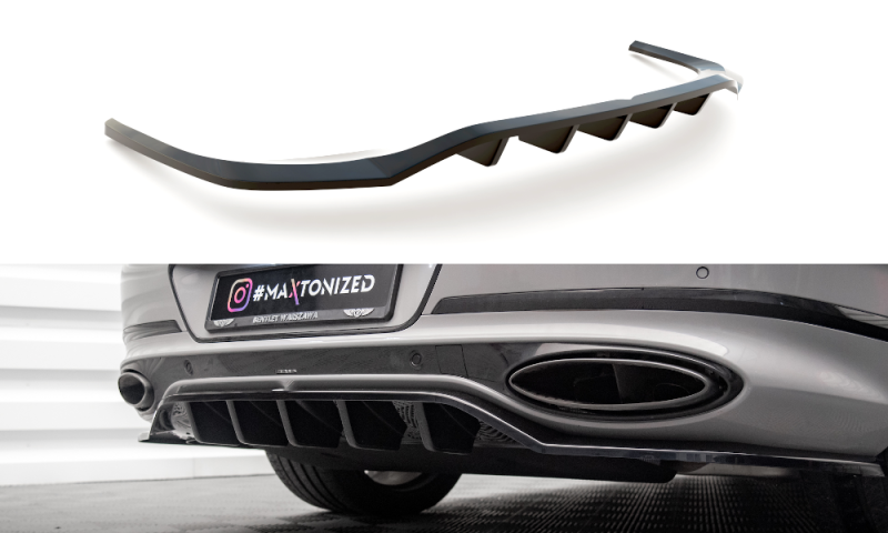 Maxton Mittlerer Diffusor Heck Ansatz DTM Look für Bentley Continental GT Mk3 schwarz Hochglanz BE-CO-3-GT-CA-RD1G+RD2-G