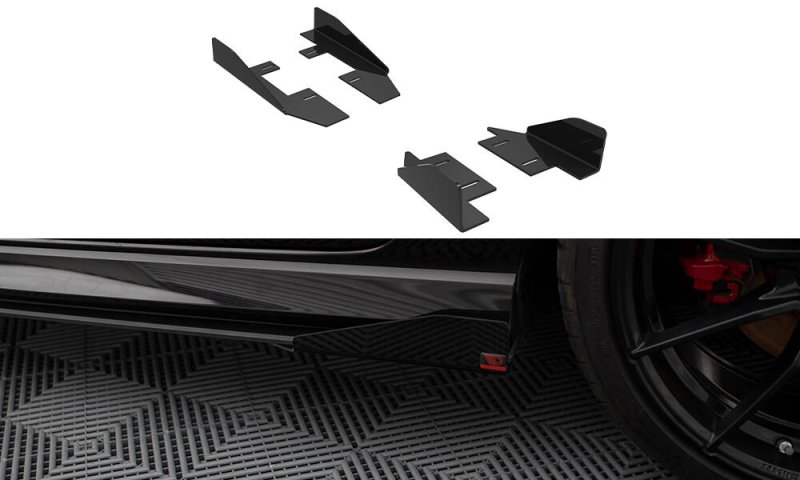 Maxton Side Flaps Audi RS3 Limousine 8V Facelift schwarz Hochglanz AURS38VFSCNC-SF1-G