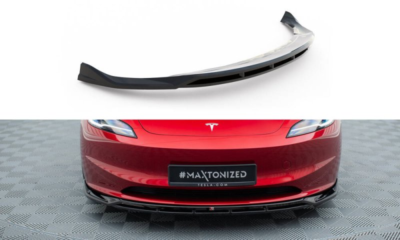 Maxton Front Ansatz V.1 Tesla Model 3 Project HighlandFacelift schwarz Hochglanz TE-MODEL3-1F-FD1G+FD1R-G