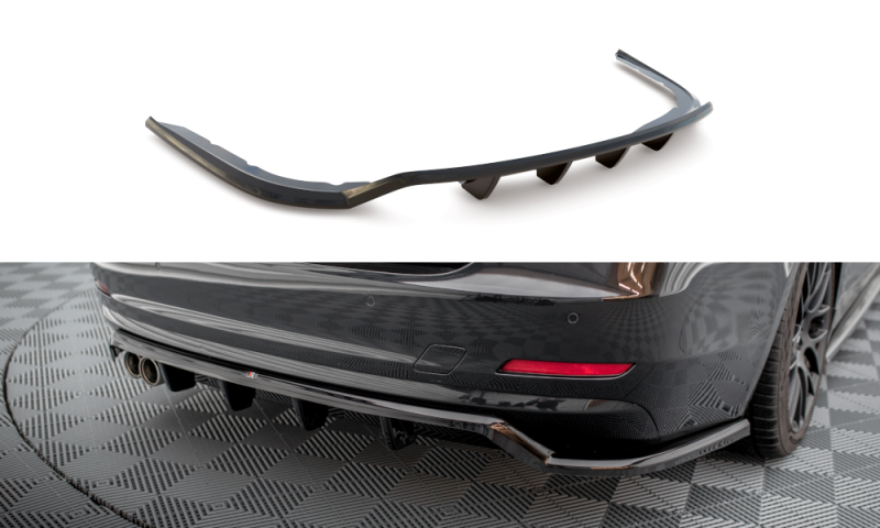 Maxton Mittlerer Diffusor Heck Ansatz DTM Look für BMW 4er Gran Coupe F36 schwarz Hochglanz BM-4-F36-GC-RD1G+RD2-G