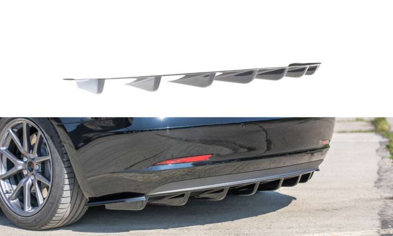 Maxton Diffusor Heck Ansatz für Tesla Model 3 schwarz Hochglanz TE-MODEL3-1-RS1-G