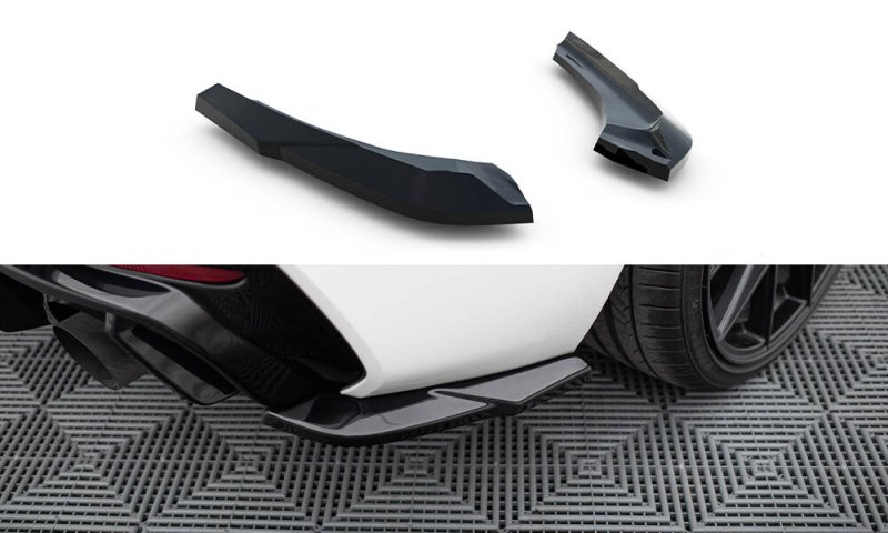 Maxton Heck Ansatz Flaps Diffusor V.5 (heckansatz v.3) BMW 1er M-Paket / M140i F20 Facelift schwarz Hochglanz BM-1-F20F-M-RSD5-G