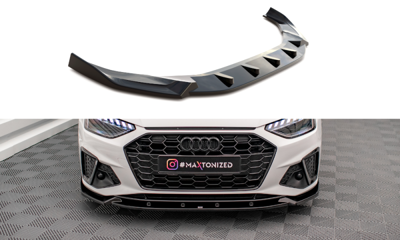 Maxton Front Ansatz V.1 für Audi A4 S-Line / S4 B9 Facelift schwarz Hochglanz AU-A4-B9F-SLINE-FD1-G