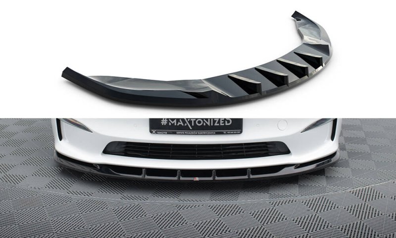 Maxton Front Ansatz V.3 Tesla Model S Plaid Mk1 Facelift schwarz Hochglanz TE-MODELS-1F2-PL-FD3-G