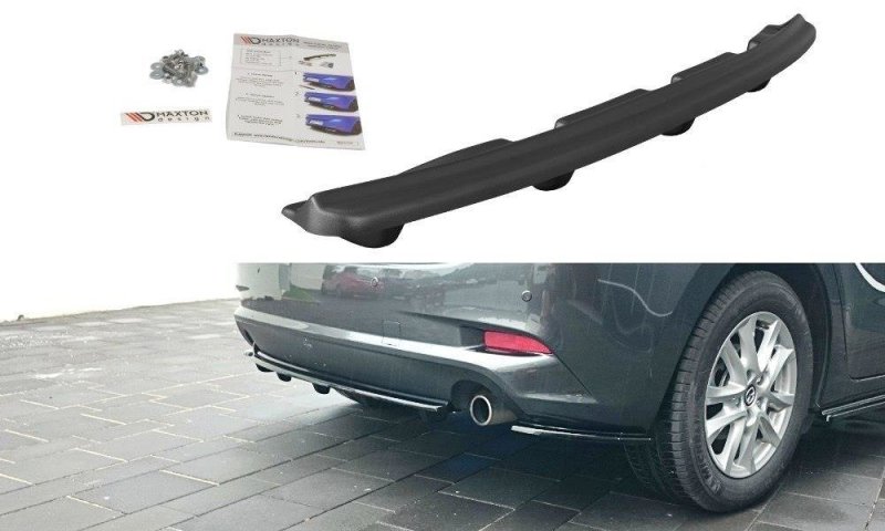 Maxton Mittlerer Diffusor Heck Ansatz für Mazda 3 BN (Mk3) Facelift DTM LOOK schwarz Hochglanz MA-3-3F-RD1+RD2-G