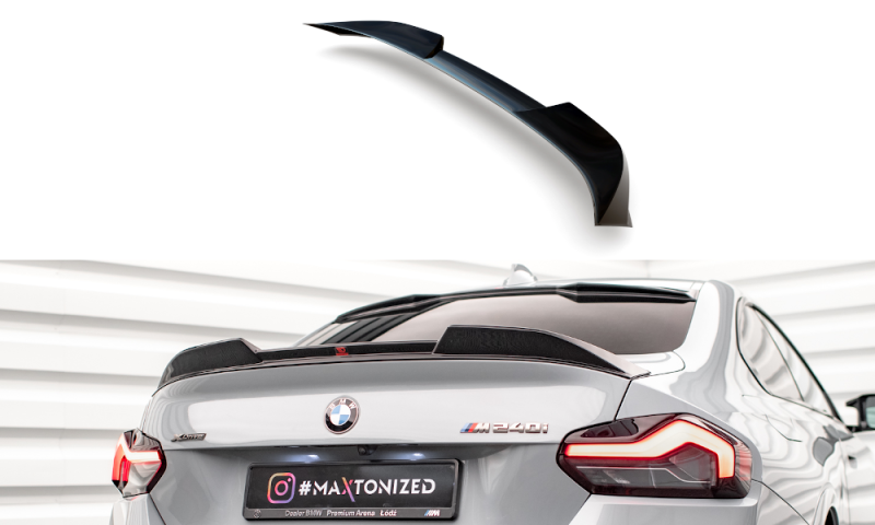 Maxton Spoiler CAP Abrisskante 3D BMW 2 Coupe G42 / M2 G87 schwarz Hochglanz BM-2-42-CAP3D1-G