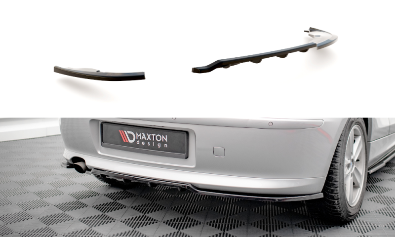 Maxton Mittlerer Cup Diffusor Heck Ansatz BMW 1er E81 Facelift schwarz Hochglanz BM-1-81F-RSD1G+RD1-G
