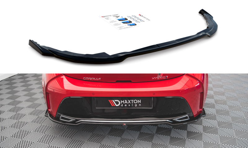 Maxton Mittlerer Diffusor Heck Ansatz für Toyota Corolla GR Sport Hatchback XII schwarz Hochglanz TO-CO-12-HB-GR-RD1-G