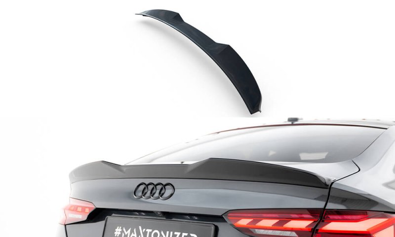 Maxton Spoiler CAP Abrisskante 3D Audi A5 Sportback F5 schwarz Hochglanz AU-A5-2F-SB-CAP3D1-G