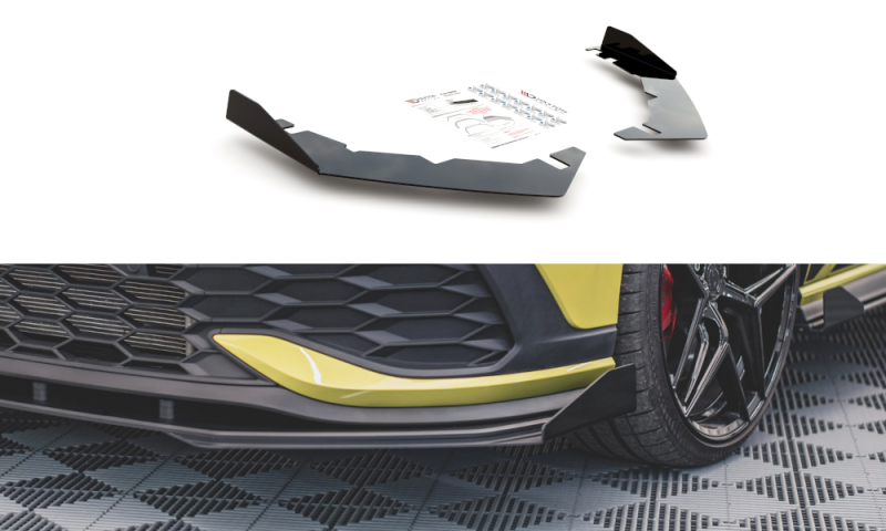 Maxton Flaps Volkswagen Golf 8 GTI Clubsport schwarz Hochglanz VWGO8GTICSCNC-FSF1-G