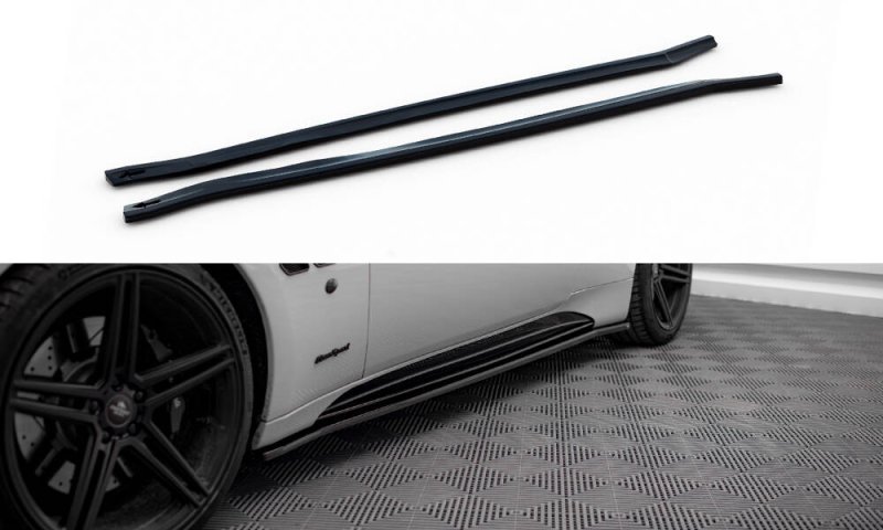 Maxton Seitenschweller Ansatz Maserati Granturismo S Mk1 schwarz Hochglanz MS-GT-1-S-SD1-G