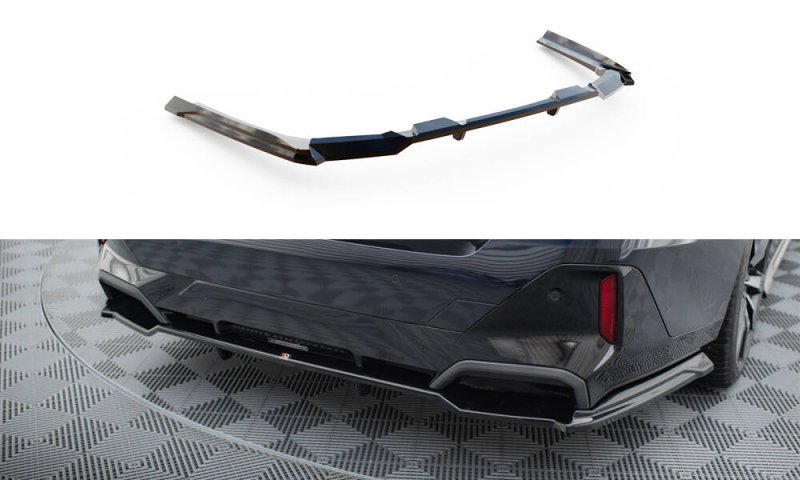 Maxton Mittlerer Cup Diffusor Heck Ansatz V.1 BMW 5er / i5 M-Paket G60 schwarz Hochglanz BM-5-G60-MPACK-RD1G+RD3-G