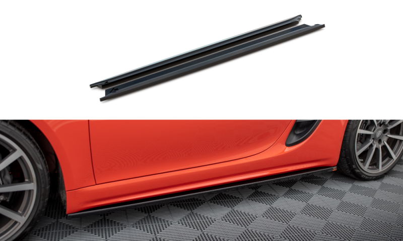 Maxton Seitenschweller Ansatz für Porsche 718 Cayman 982c schwarz Hochglanz PO-CA-718-SD1-G