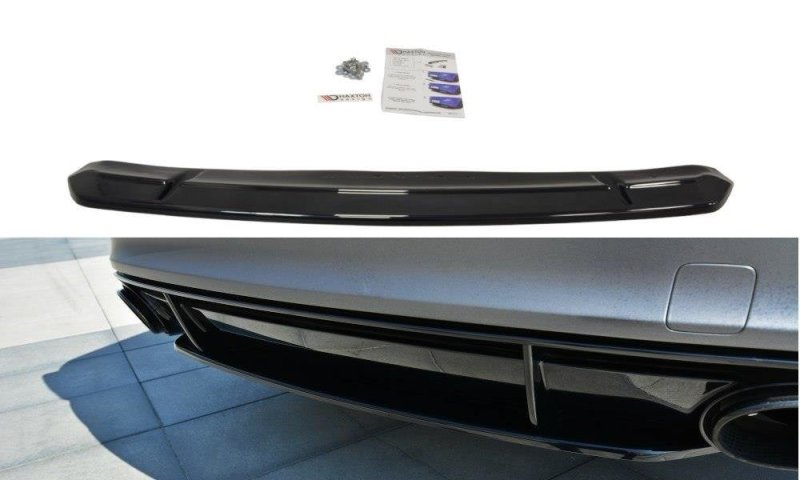 Maxton Mittlerer Diffusor Heck Ansatz für Audi RS7 Facelift schwarz Hochglanz AU-RS7-1F-RD1-G