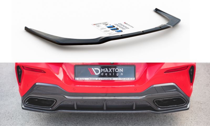 Maxton Mittlerer Diffusor Heck Ansatz für BMW 8 Coupe M-Paket G15 Carbon Look  BM-M850-G15-RD1-C