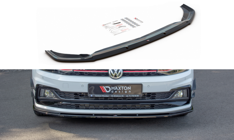 Maxton Front Ansatz V.1 für VW Polo AW GTI schwarz Hochglanz VW-PO-6-GTI-FD1-G