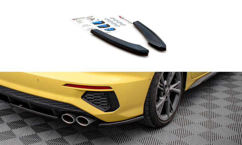 Maxton Heck Ansatz Flaps Diffusor für Audi S3 Limousine 8Y schwarz Hochglanz AU-S3-8Y-S-RSD1-G