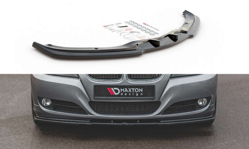 Maxton Front Ansatz V.2 für BMW 3er E90/E91 Facelift schwarz Hochglanz BM-3-91-FD1-G