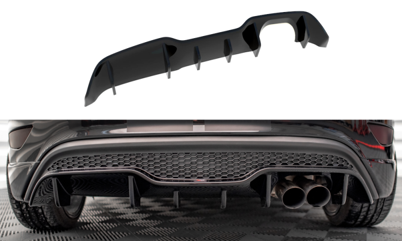 Maxton Diffusor Heck Ansatz für Ford Fiesta ST (5-Türige version) Mk7 Facelift schwarz Hochglanz FO-FI-7F-ST-5D-RS1-G