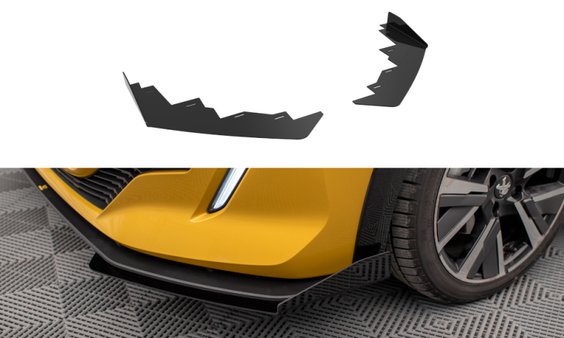 Maxton Front Flaps Peugeot 208 GT Mk2 schwarz Hochglanz PE2082GTCNC-FSF1-G