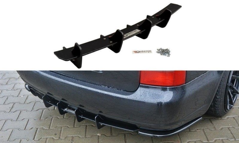 Maxton Diffusor Heck Ansatz für Heckschürze für AUDI S4 B5 Avant AU-S4-B5-CNC-RS1
